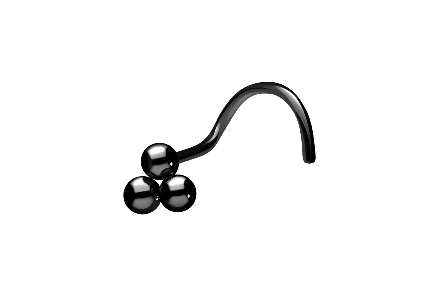 Titan Nasenstecker Nasenpiercing Spirale 3 KUGELN